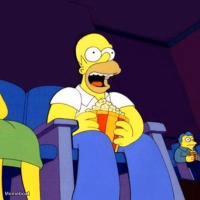 Homer eating popcorn - meme generator image preview