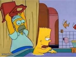 Homer hits bart with a chair - meme generator image preview