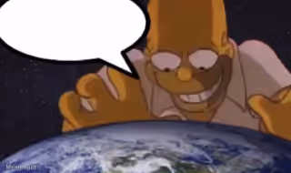 Homer Looking over Earth