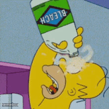 Homer pours bleach on his eyes - meme generator image preview