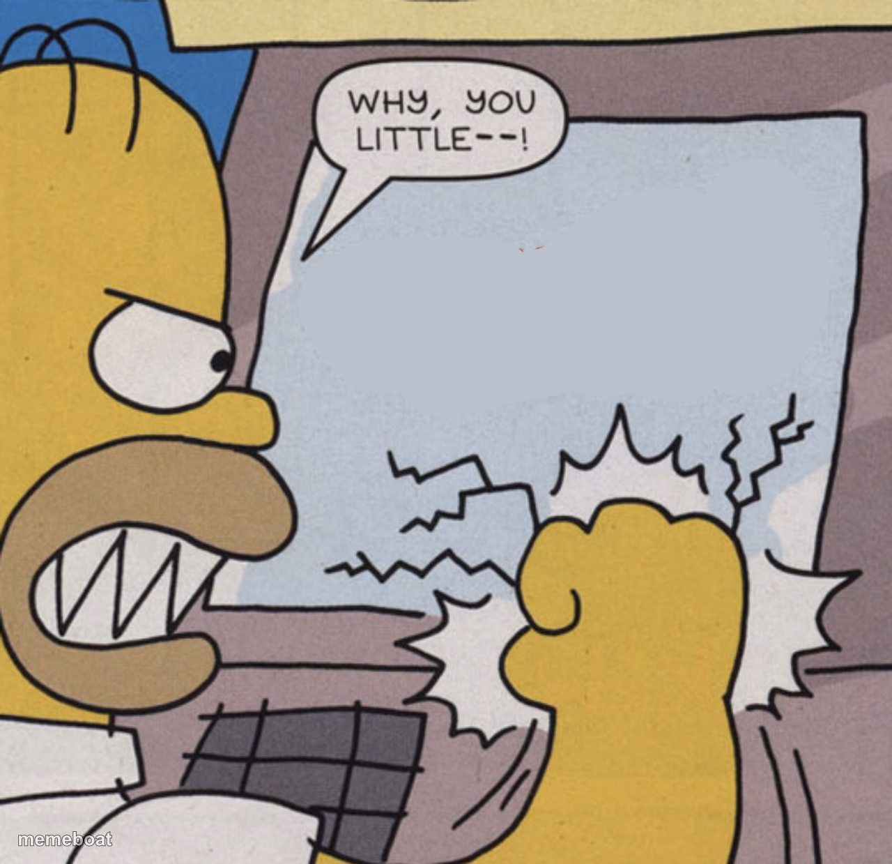 Homer Simpson punching ATM - meme generator image preview