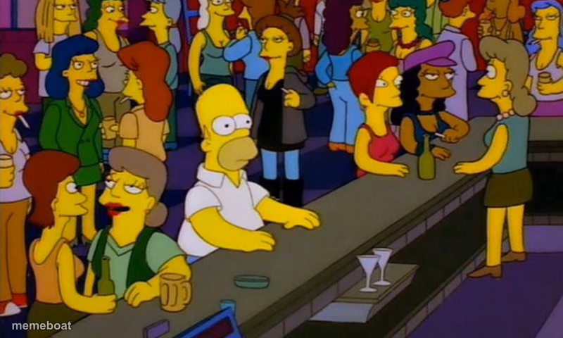 Homer Simpsons in bar - meme generator image preview