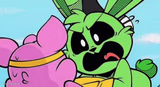 Hoppy screams at Piggy