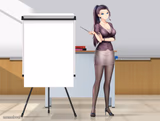 Hot Anime Lady Presentation fixed textboxes