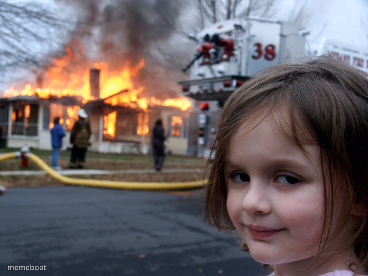 house fire child - meme generator image preview