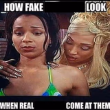 how fake blank look when real blank come at them