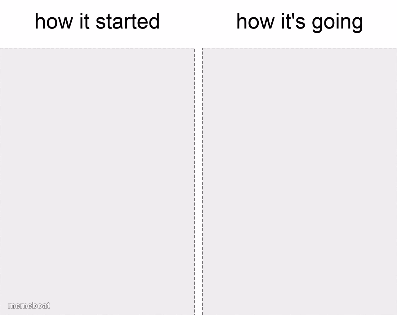 How it started vs how it's going - meme generator image preview