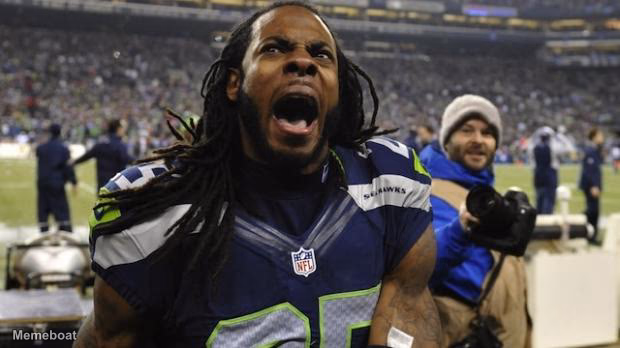 Richard Sherman Screaming - meme generator image preview