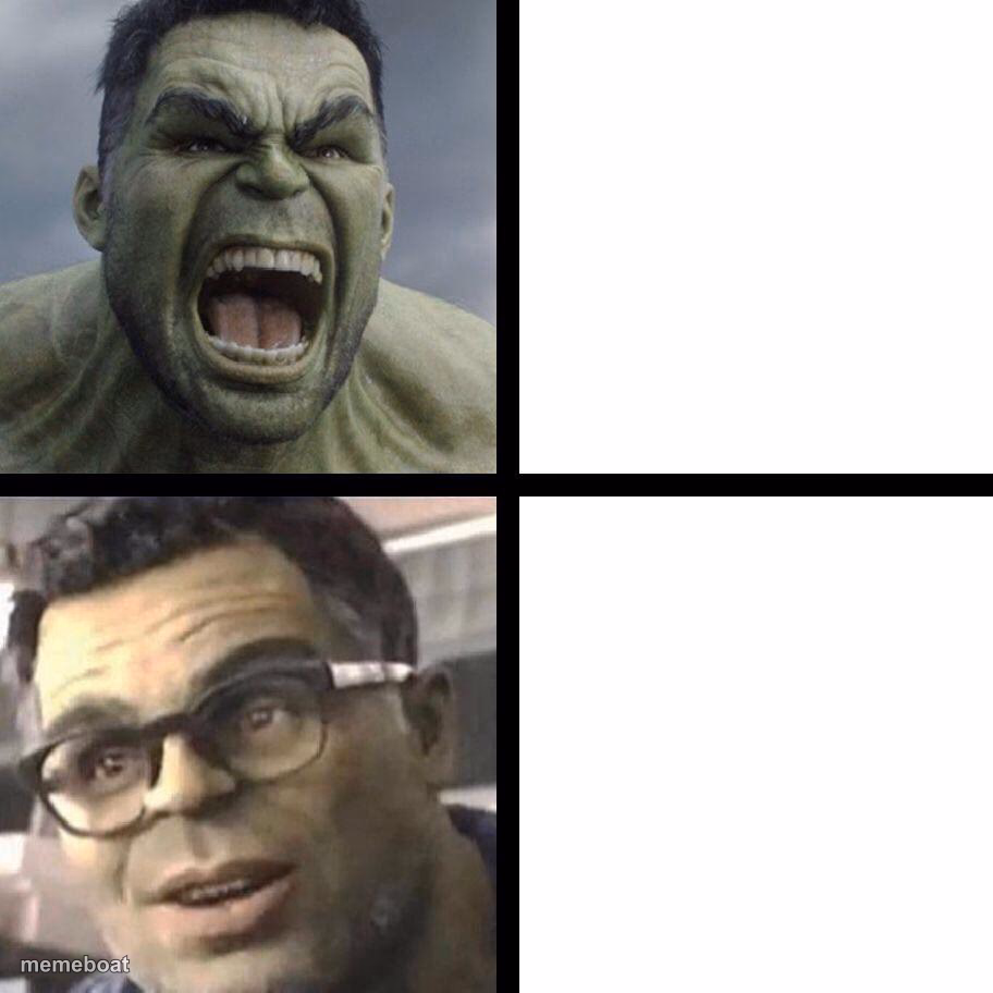 hulk and smart hulk - meme generator image preview