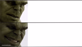 Hulk confused, smile