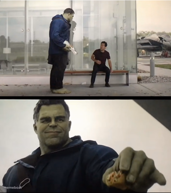 Hulk gives Antman taco - meme generator image preview