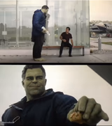 Hulk gives Antman taco