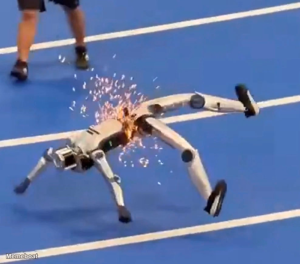 Humanoid Robot crash - meme generator image preview