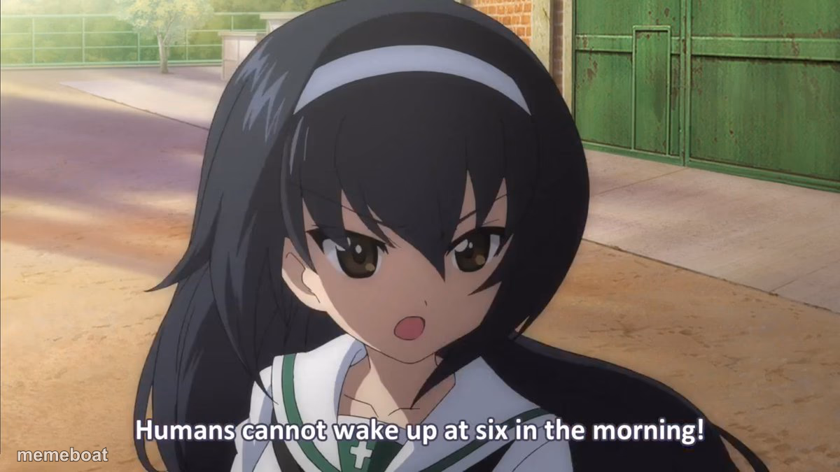 Humans cannot wake up at six in the morning! - meme generator image preview