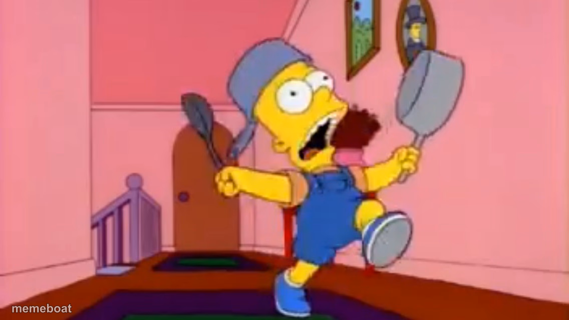 i am so great bart simpson frying pan - meme generator image preview