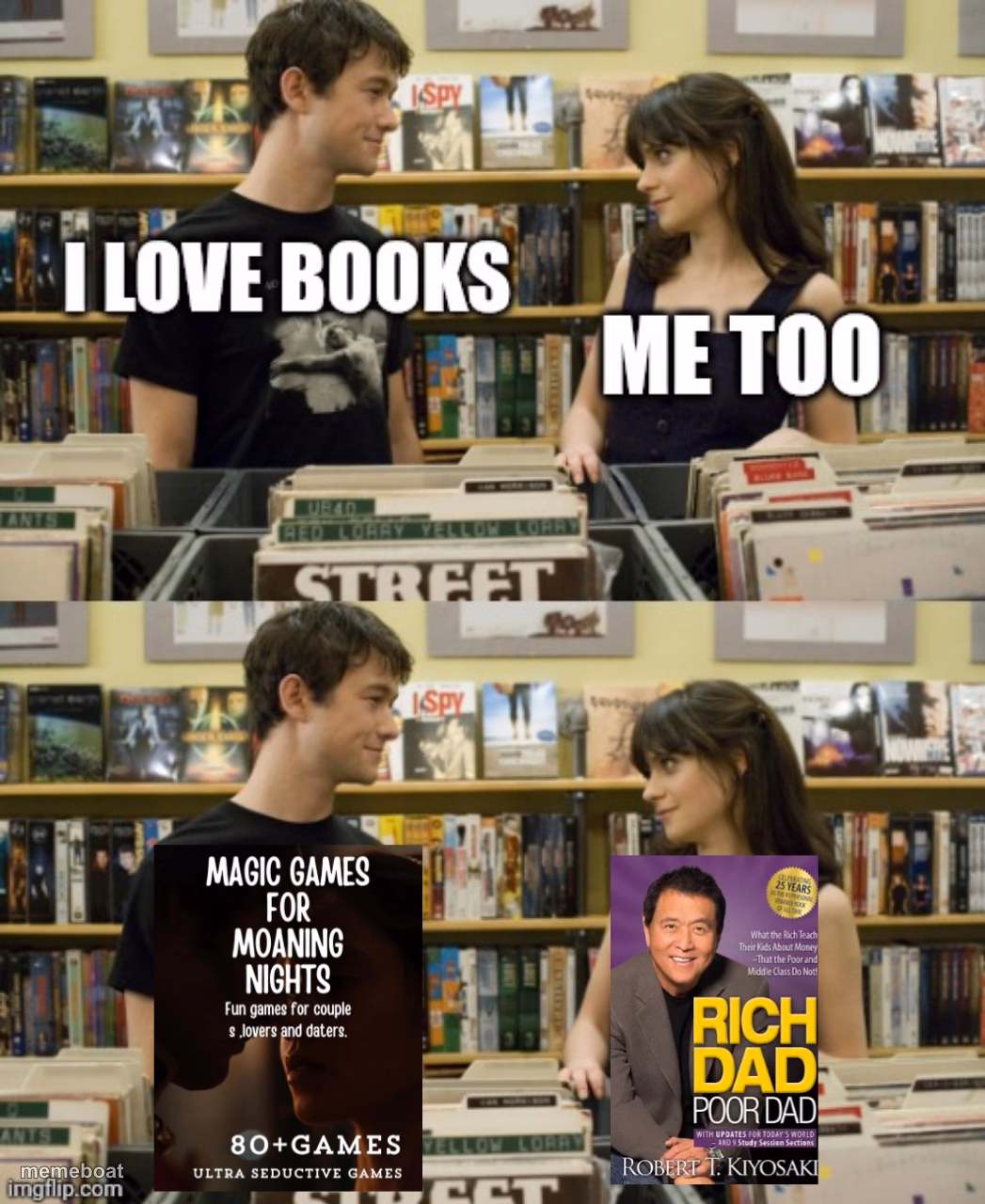 I love Books meme template - meme generator image preview
