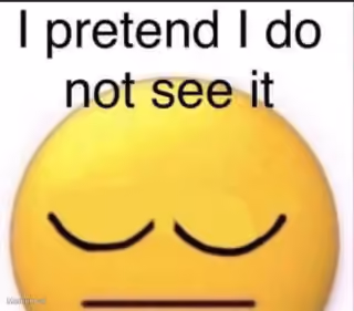 i pretend i do not see it