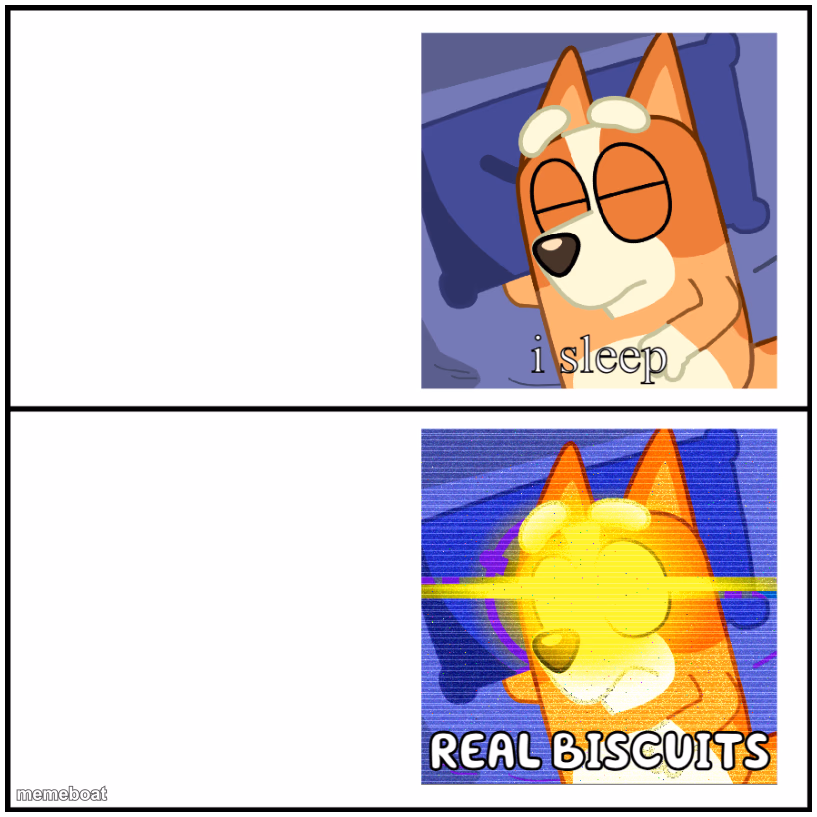 I sleep REAL BISCUITS - meme generator image preview