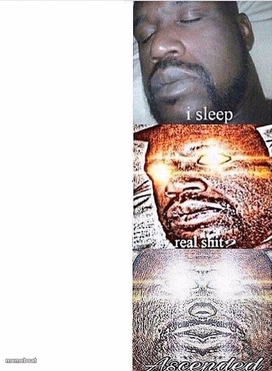 i sleep, REAL SHIT ,ASCENDED - meme generator image preview