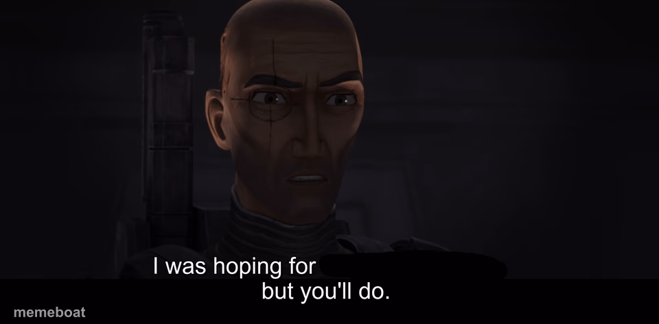 I was hoping for X. But you'll do. - meme generator image preview