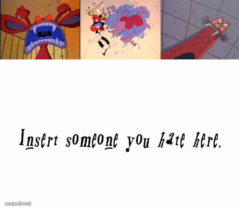 Ickis, Oblina, and Krumm Scare Who - meme generator image preview
