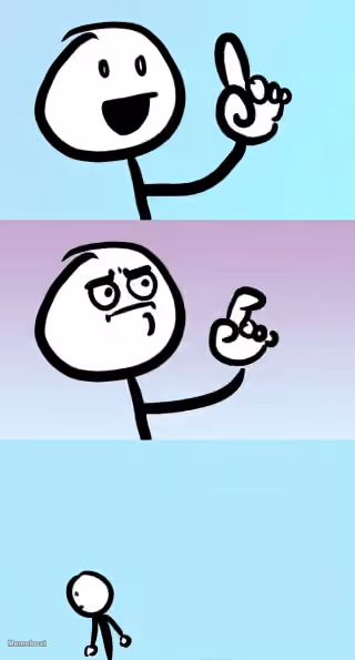 Idea, Dismay, Run Away Stick Figure Comic