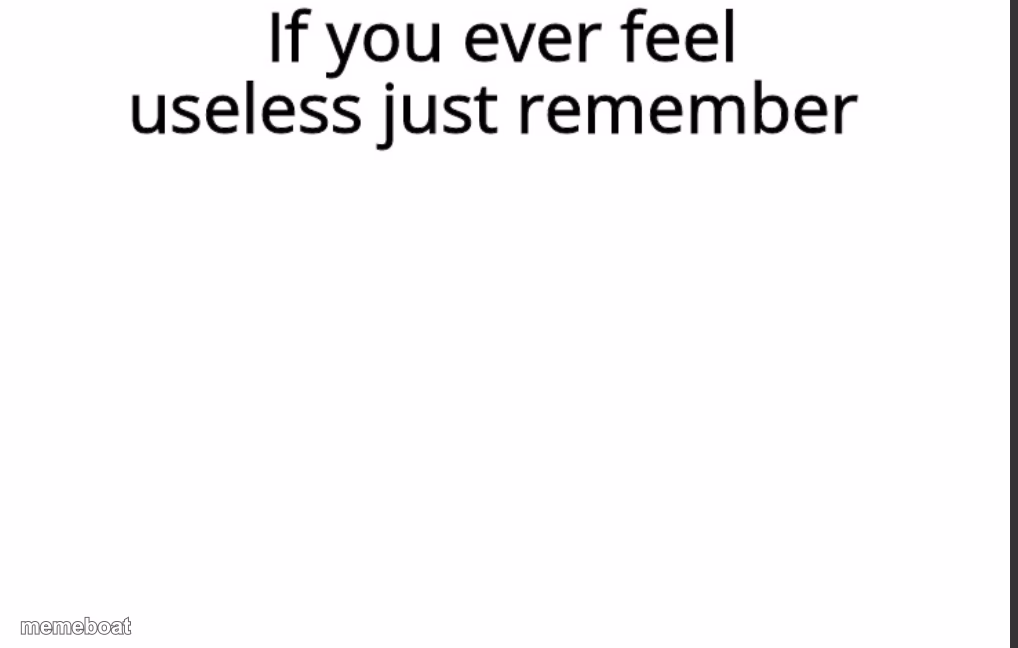 If you ever feel useless remember this - meme generator image preview