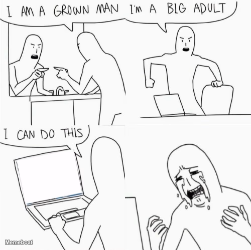 Grown Man Big Adult Breakdown - meme generator image preview
