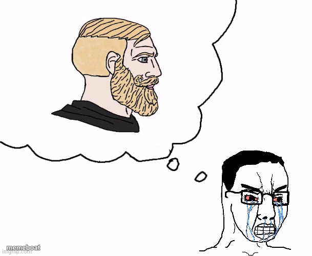 Incel chud thinks he's a based chad - meme generator image preview