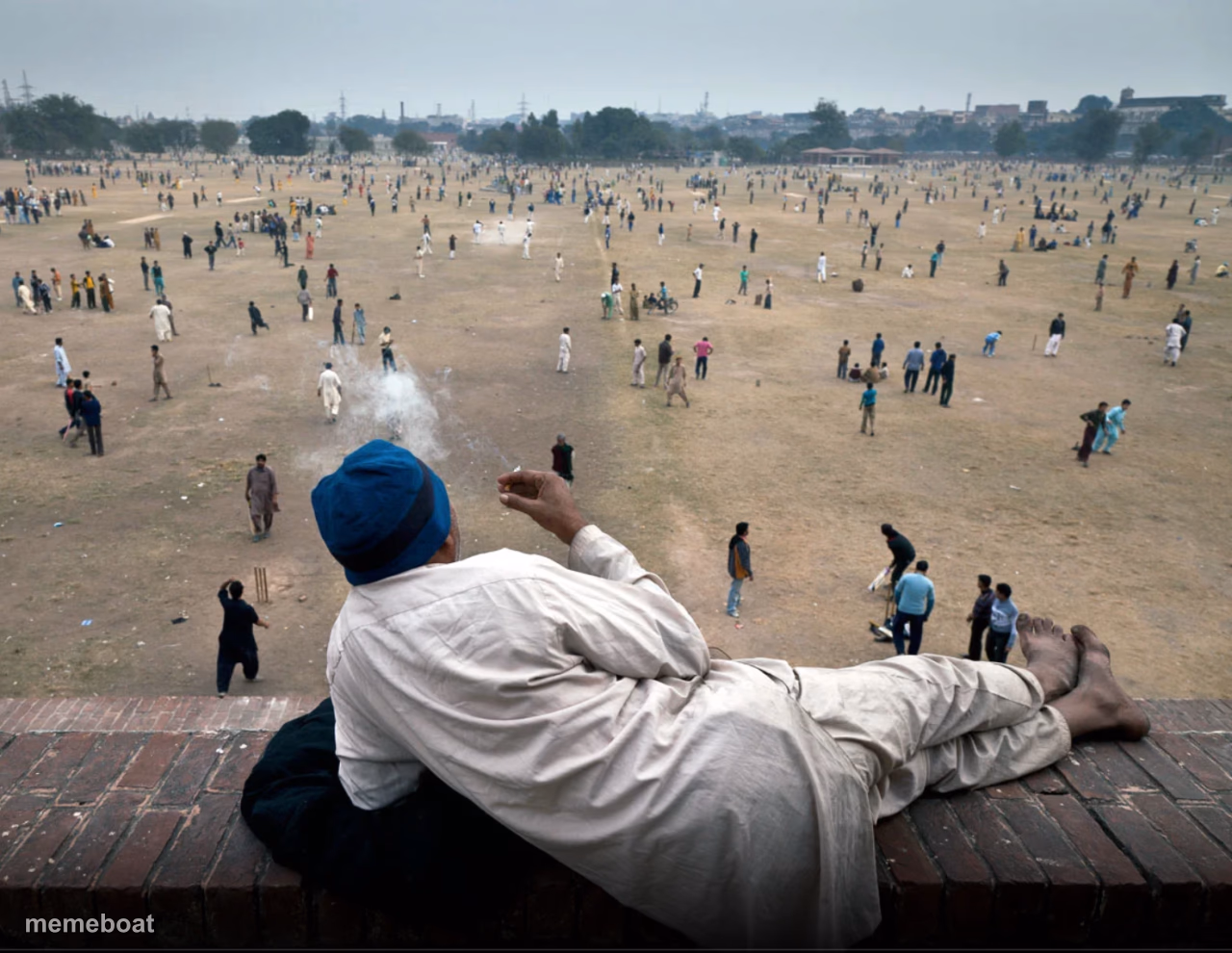 Indian guy watching crowd - meme generator image preview