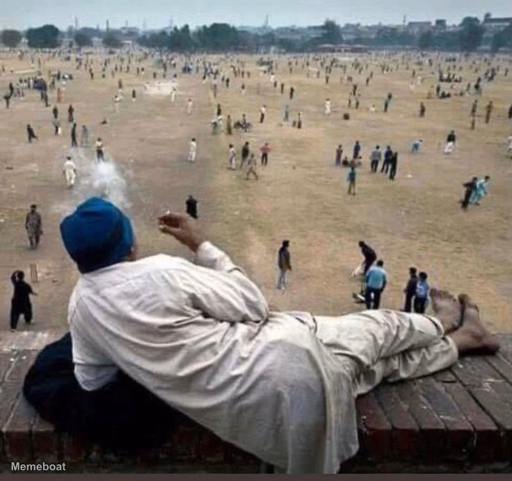 Indian Man Casually Smoking - meme generator image preview