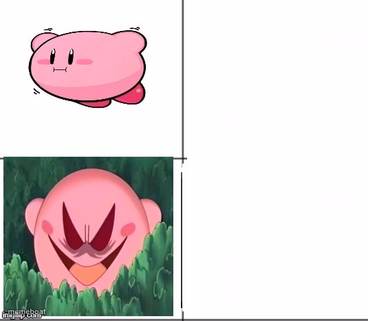 Innocent and evil Kirby - meme generator image preview