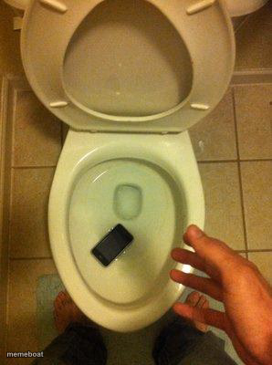 iphone in toilet - meme generator image preview