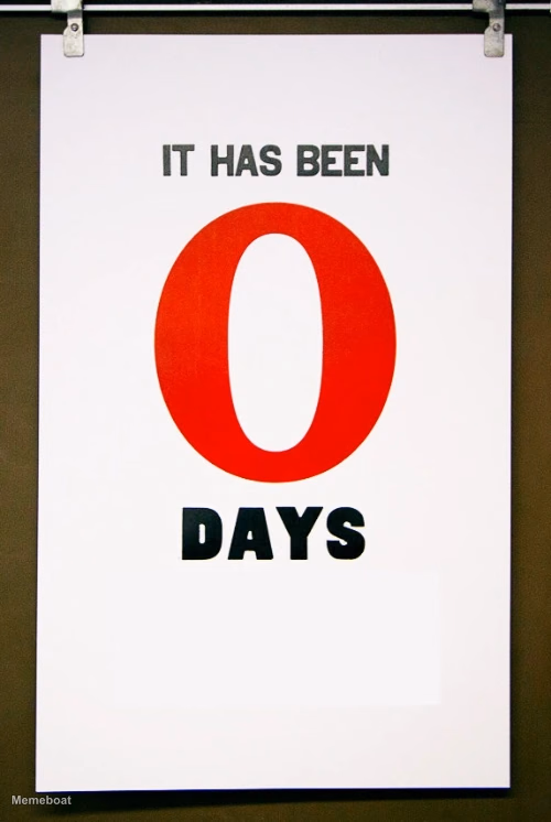 It Has Been 0 Days - meme generator image preview