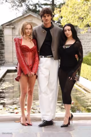 Jacob Elordi with Charli XCX & Margot Robbie