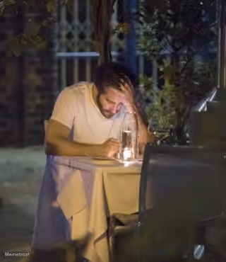 Jake Gyllenhaal Eating Alone