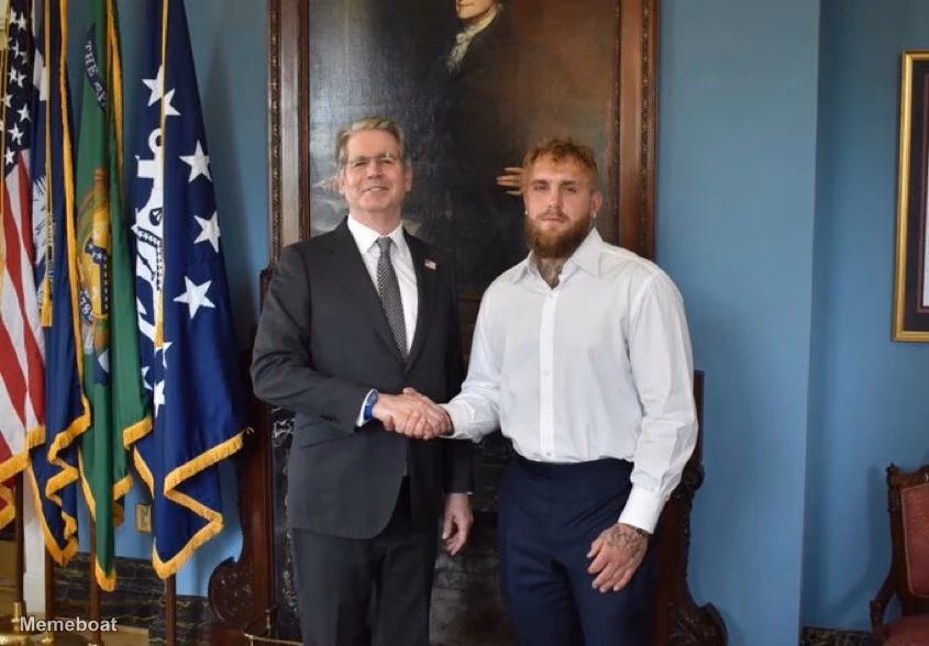 Jake Paul and Treasury Secretary Scott Bessent - meme generator image preview