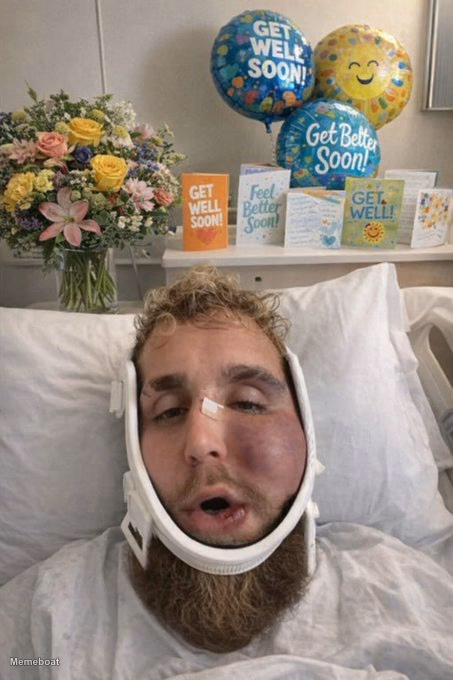 Jake Paul Hospital Bed - meme generator image preview