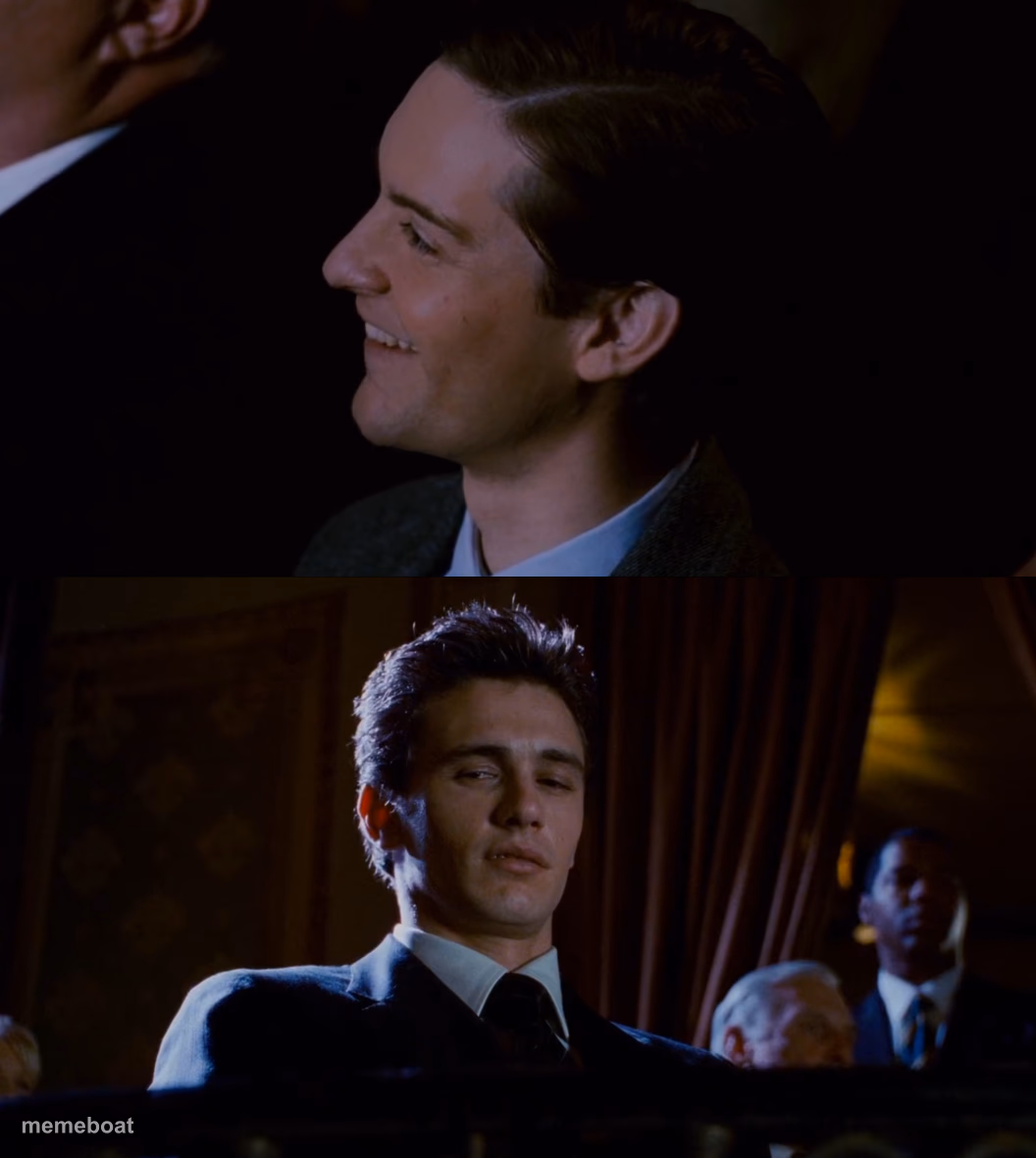 James Franco Staring at Tobey Maguire - meme generator image preview