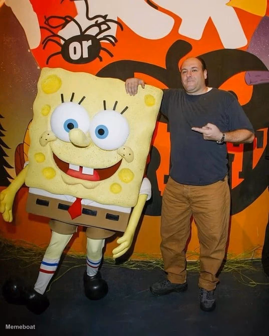 James Gandolfini Pointing at SpongeBob - meme generator image preview