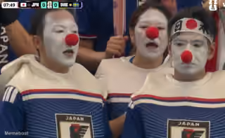 Japanese Fans in Clown Makeup