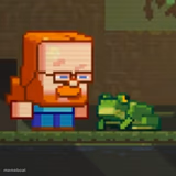 Jeb looking at frog