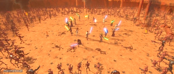 jedi vs battle droids - meme generator image preview