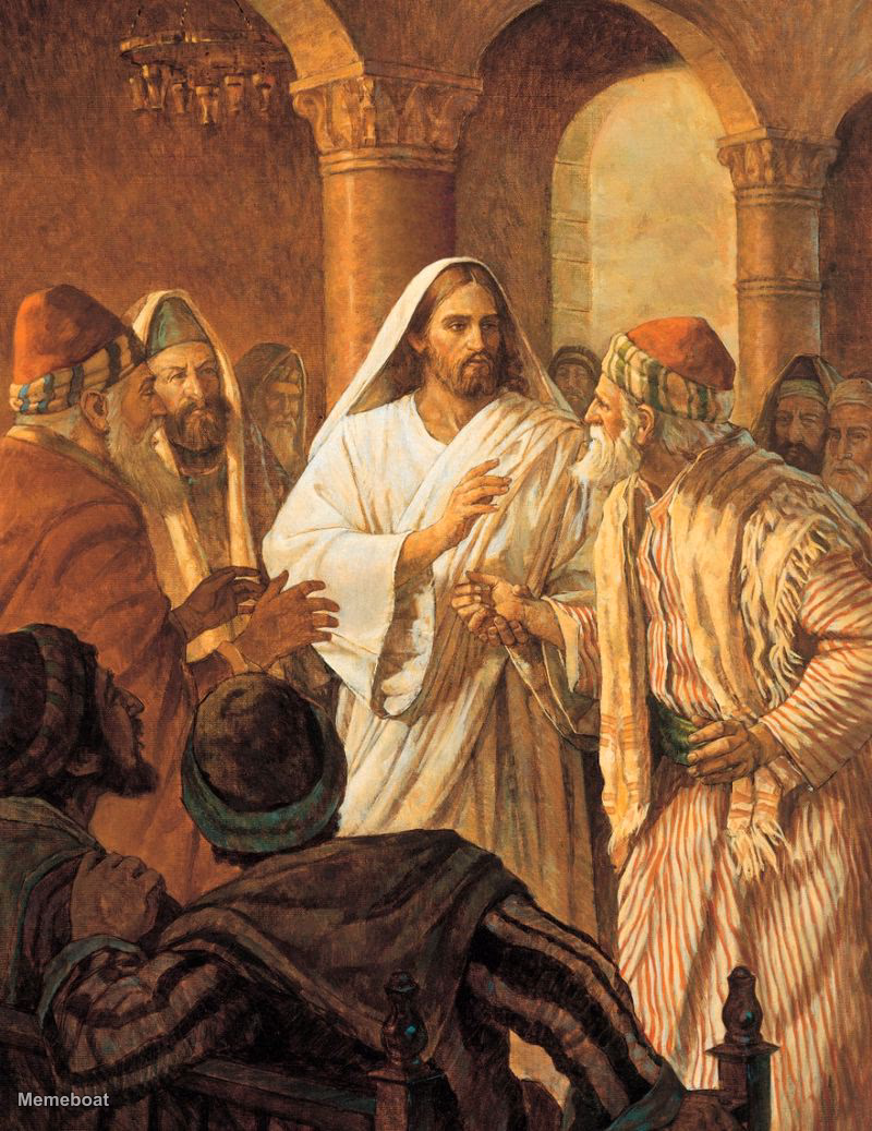 Jesus Heals Man with withered hand - meme generator image preview