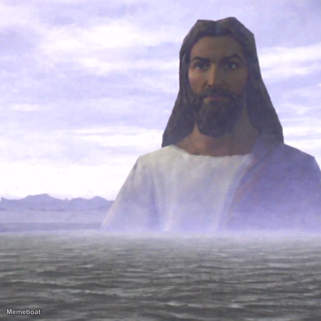 Jesus Overlooking - meme generator image preview
