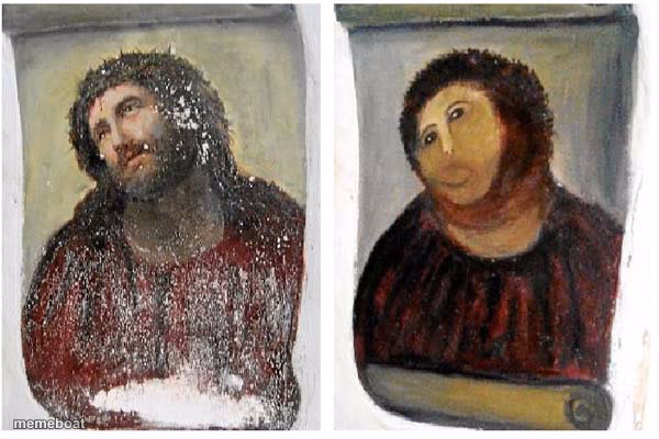 Jesus painting restoration - meme generator image preview