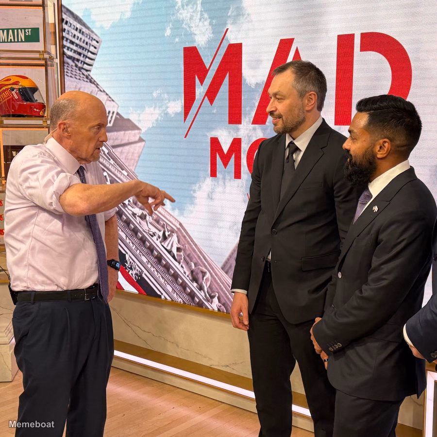 Jim Cramer Explaining to Solana Co-founders - meme generator image preview