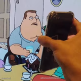 Joe swanson looking at phone