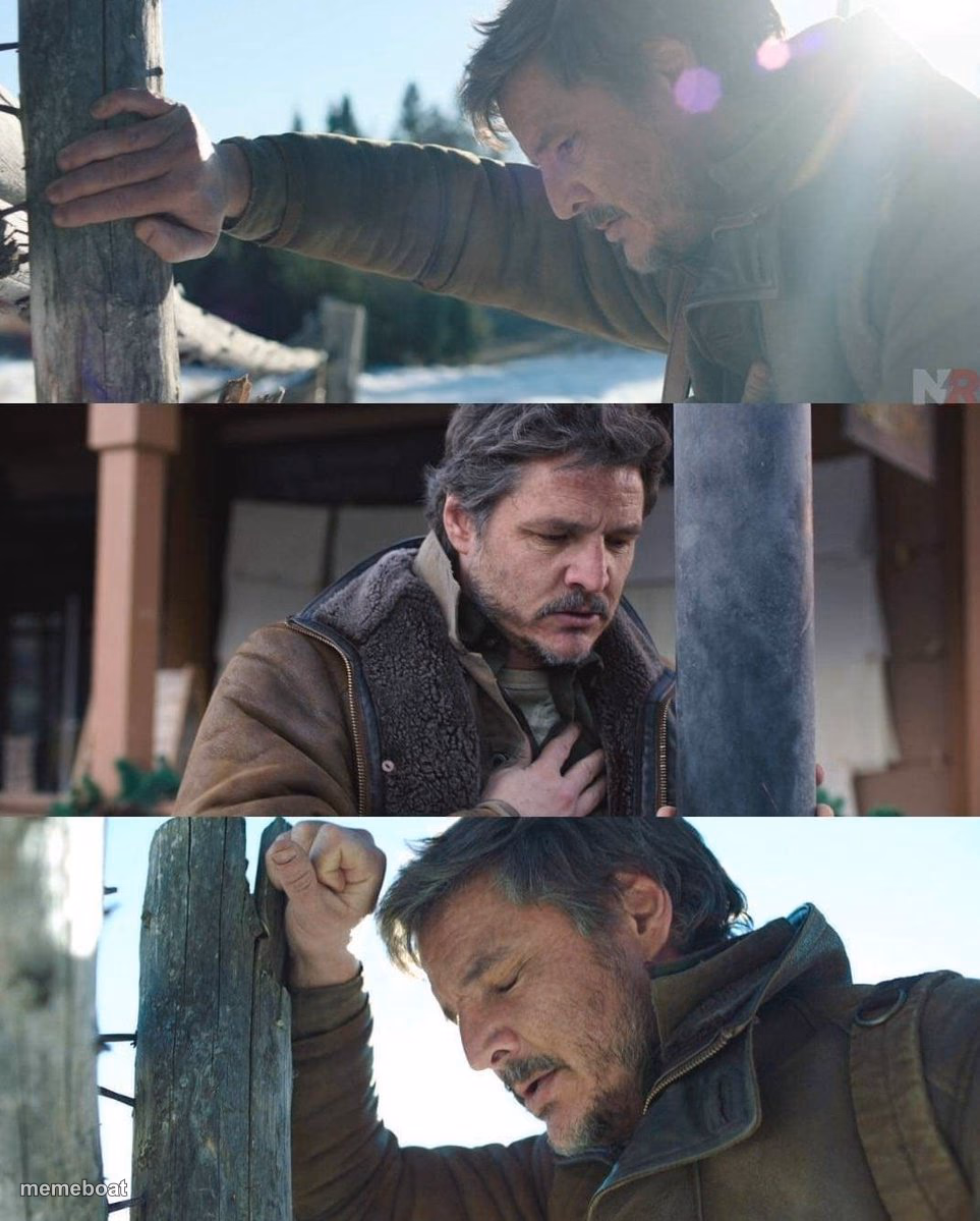Joel from "The Last of Us" has a panic attack - meme generator image preview