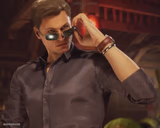 Johnny Cage takes off glasses